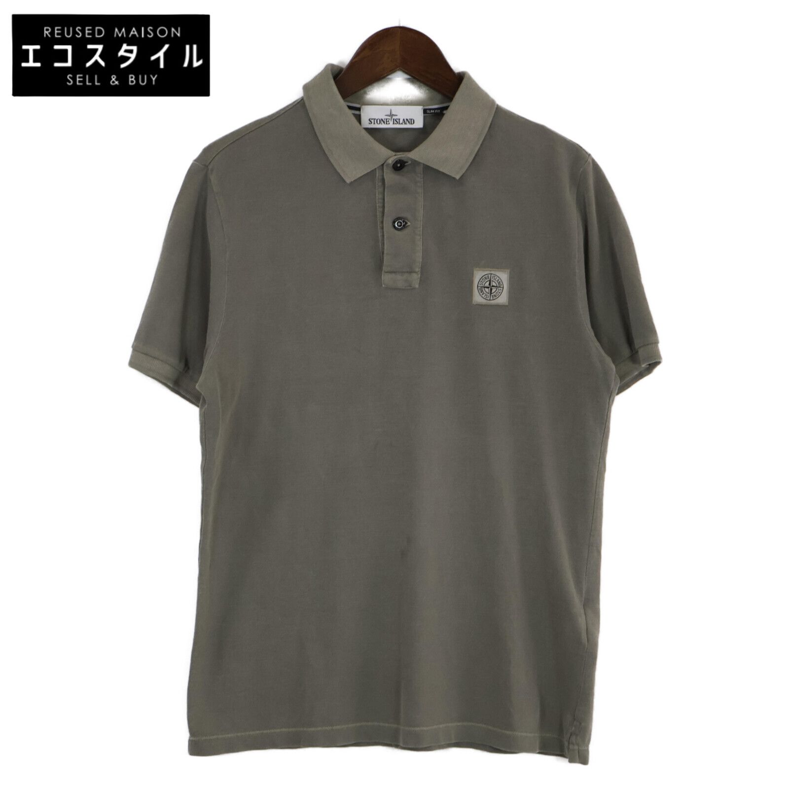 A555【即完売モデル】ストーンアイランド　刺繍ロゴ　ポロシャツ　スリムフィット STONE ISLAND ストーンアイランド 621522S67 ロゴ刺繍 スリム