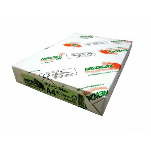まとめ コピー用紙 用紙 北越紀州 ＮＥＷファイン NEWﾌｧｲﾝｶﾗ-A 4ｸﾞﾘ-ﾝ 1冊 ×
