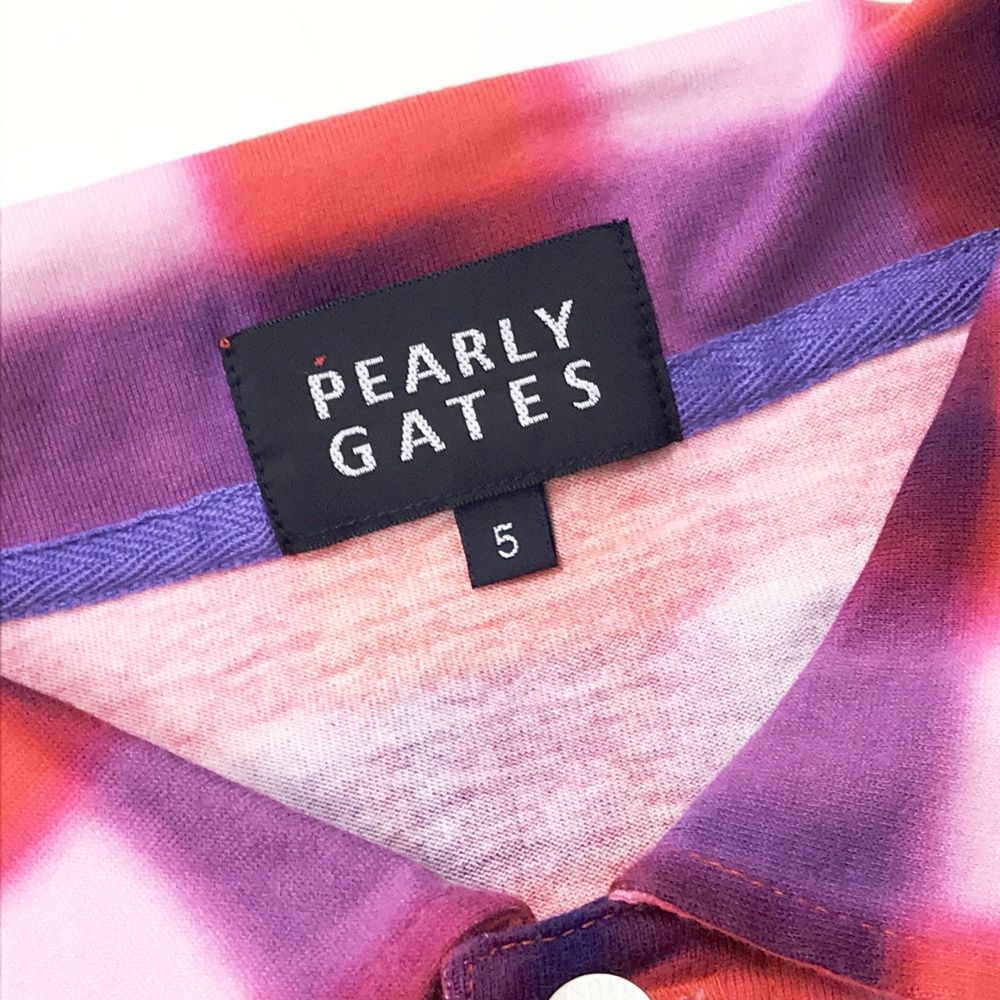 サイズ：5 PEARLY GATES パーリーゲイツ 半袖ポロシャツ チェック柄