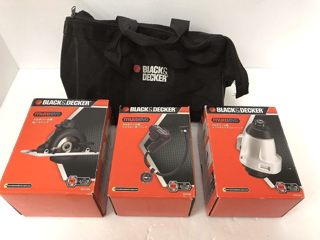 BLACK-DECKER コード式マルチのこぎり EAR800 丸ノコヘッド インフレーターヘッド インパクトドライバーヘッド 4点セット
