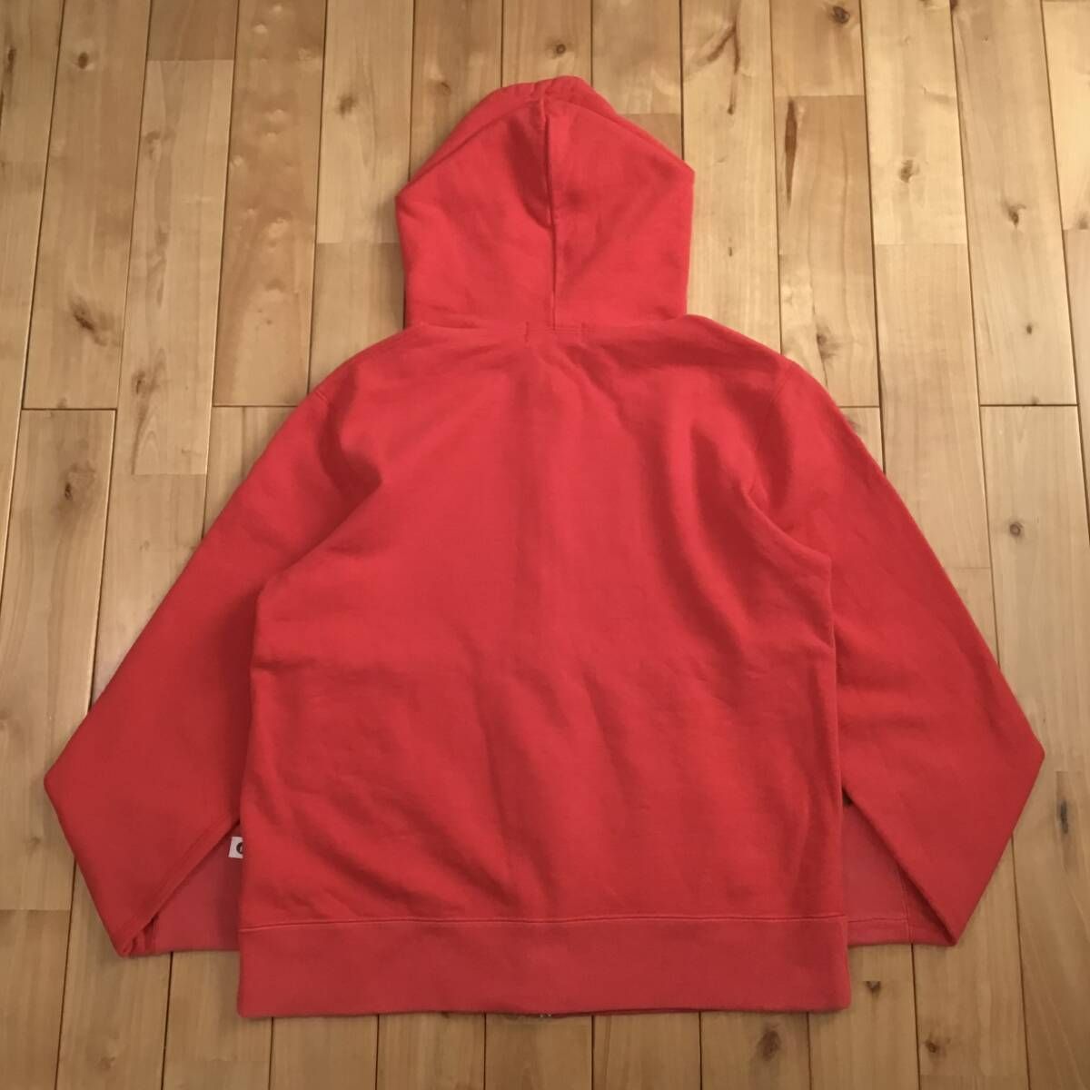 カレッジロゴ ジップ パーカー Lサイズ レッド a bathing ape