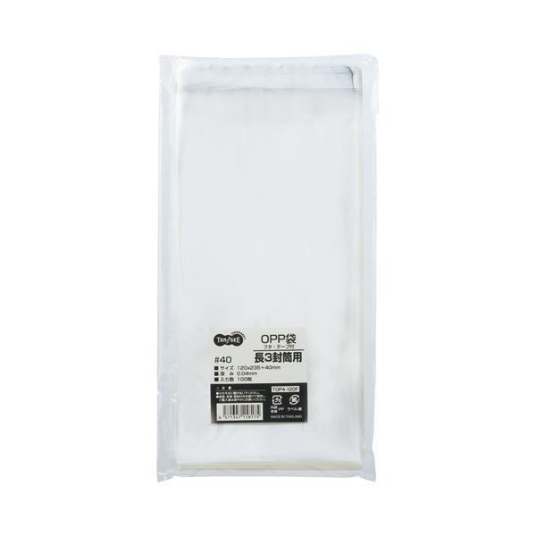 まとめ TANOSEE OPP袋 フタ テープ付長3 120×235 40mm 1セット 1000枚 100枚×10パック ×5セット