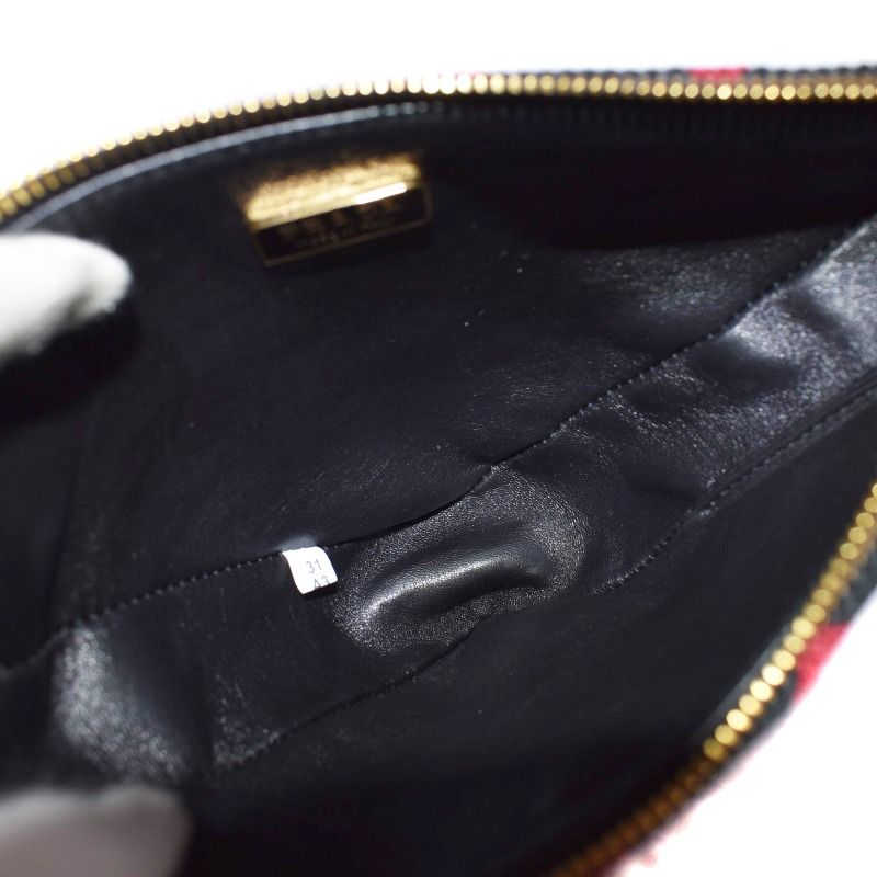 プラダ PRADA TRIANGOLO JACQU シンボル レザー ファブリック  