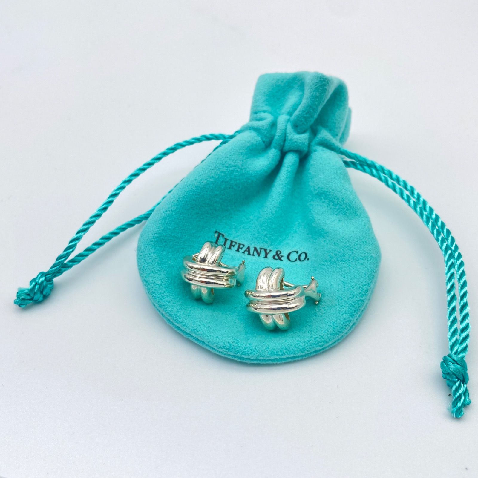 買取店 TIFFANY-Co. シグネチャーピアス イヤリング クロス SV925 B9591