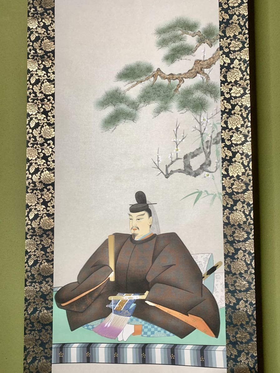 掛け軸 日本画 桜谷 菅原道真 人物画 天神様 菅公之像 骨董 古道具 古