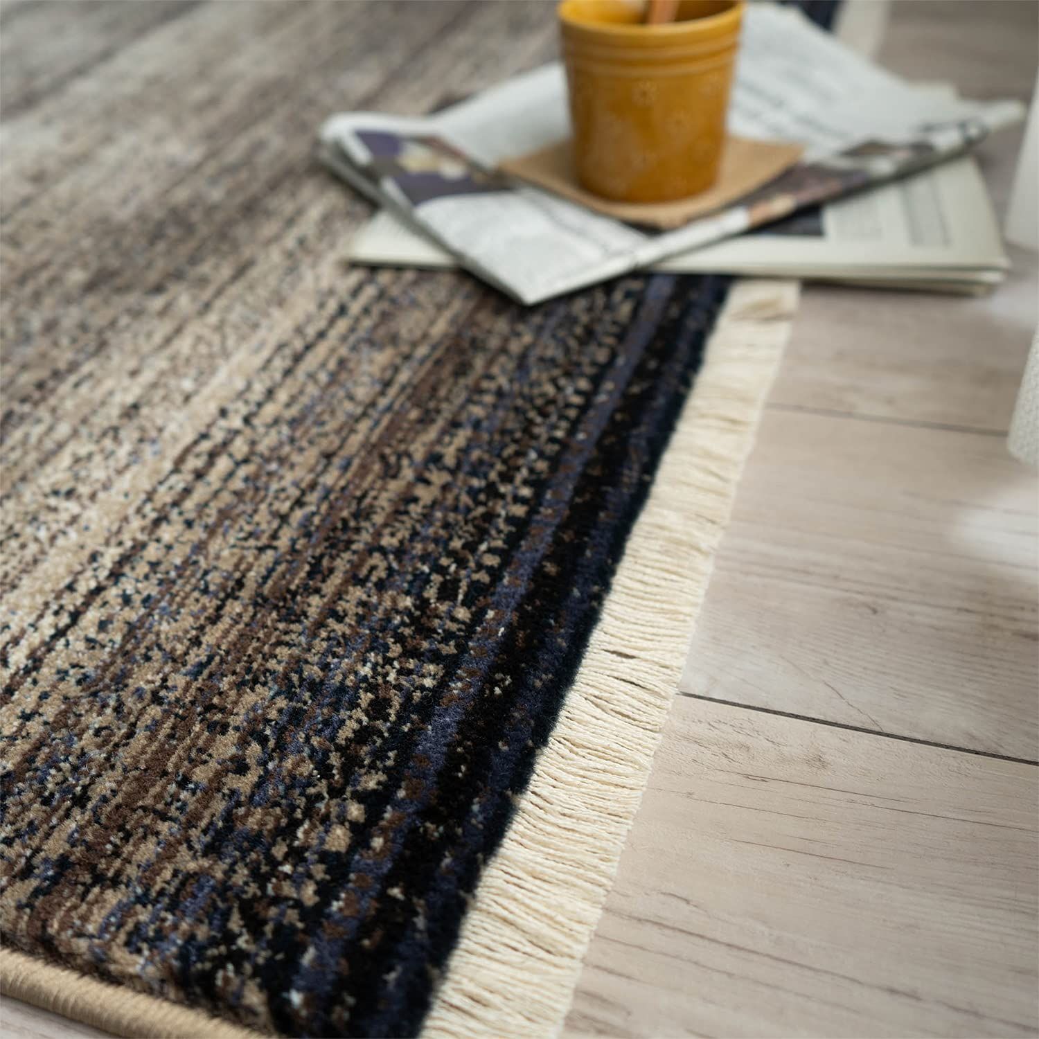 サヤンサヤン 北欧風 グラデーション ラグ マット カトル 90×140 1畳 ダークブラウン 房付 MARWIL-DEMENAGEMENTS_CH