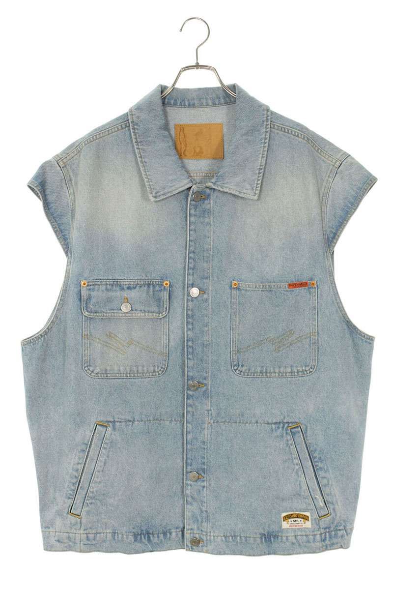 マーティンローズ 24SS DENIM GILET オーバーサイズウォッシュドデニムベスト メンズ L