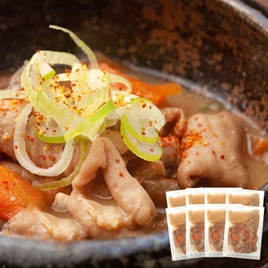 【8食】国産豚を使用！特製だれで仕上げた「豚モツ煮込み」☆東京の居酒屋さん約10店舗で提供される人気の品‼お家でお店のモツ煮込み♪／ありがとん屋　肉　焼肉　酒　豚　もつ煮　ビール