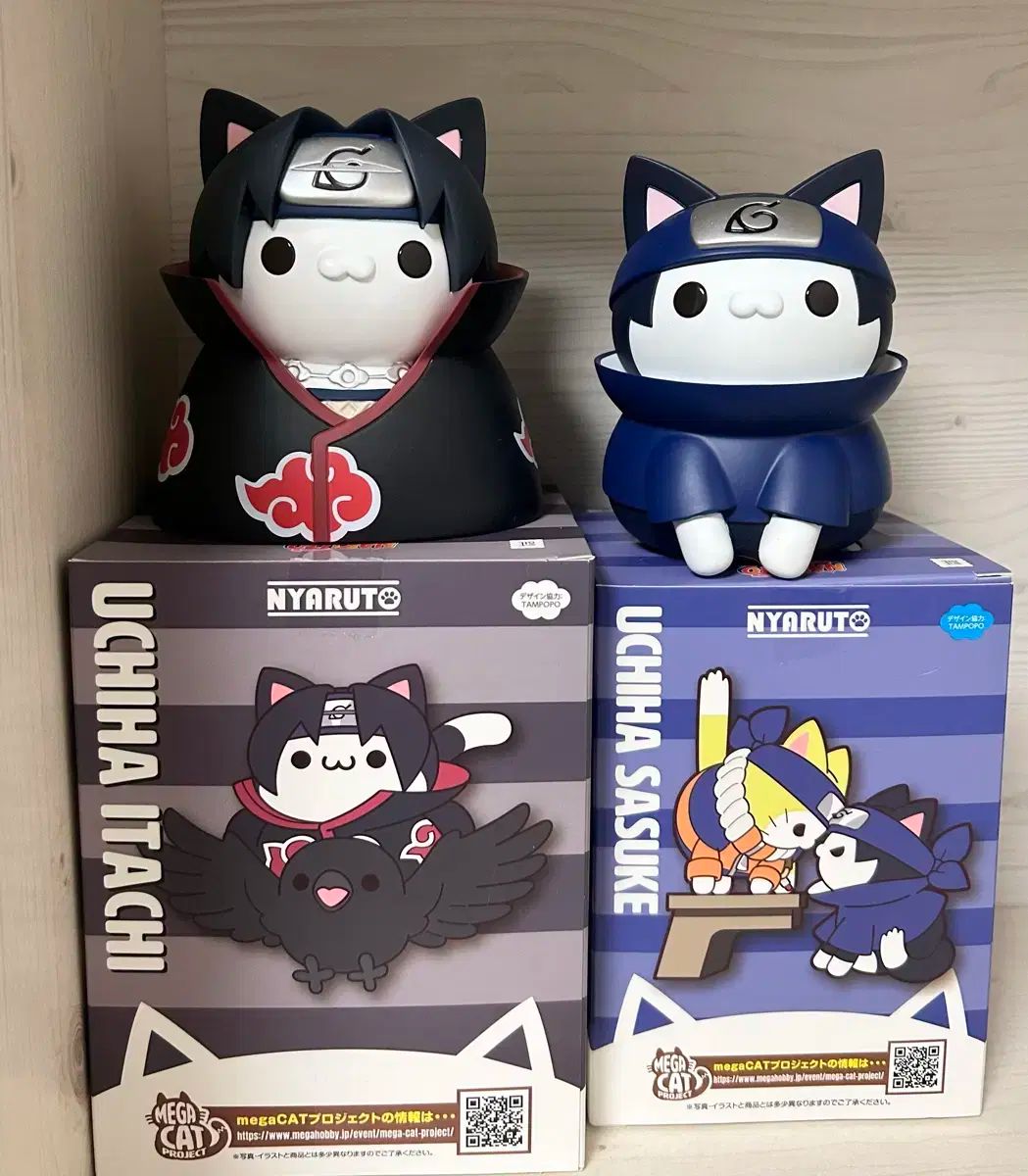 【雷市場（ポンジャン）商品韓国直送】 まとめ売り NARUTO -ナルト- ニャルト ビッグ メガキャット 猫 フィギュア うちは サスケ イタチ 兄弟