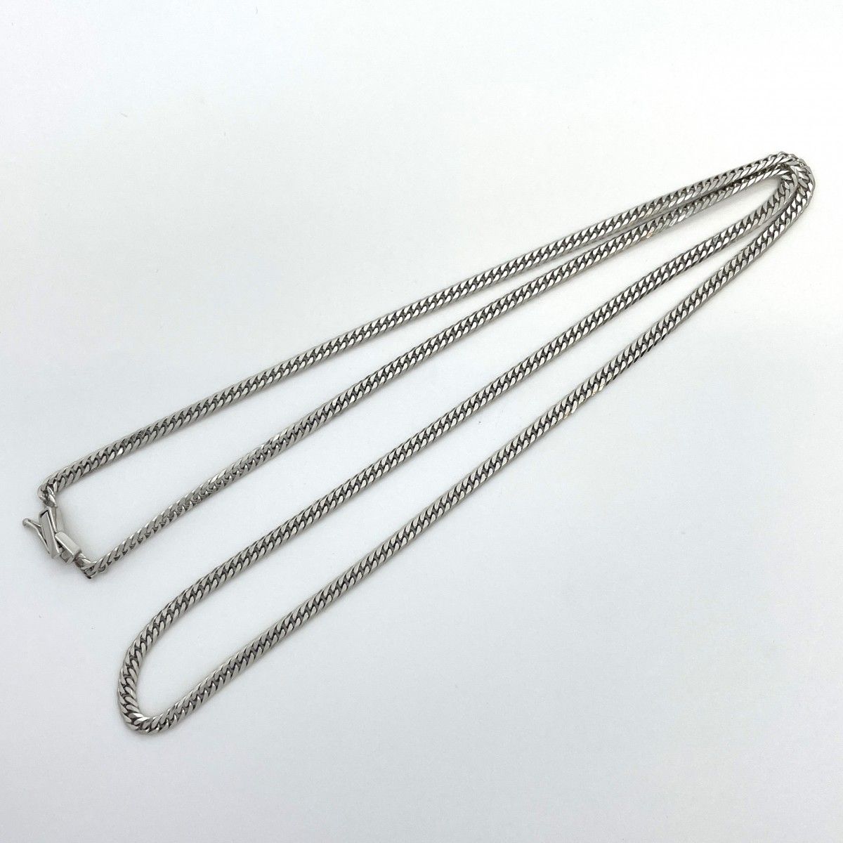 5khe037】喜平 ネックレス Pt850 プラチナ 6面 ダブル 60.5cm 20.2g  