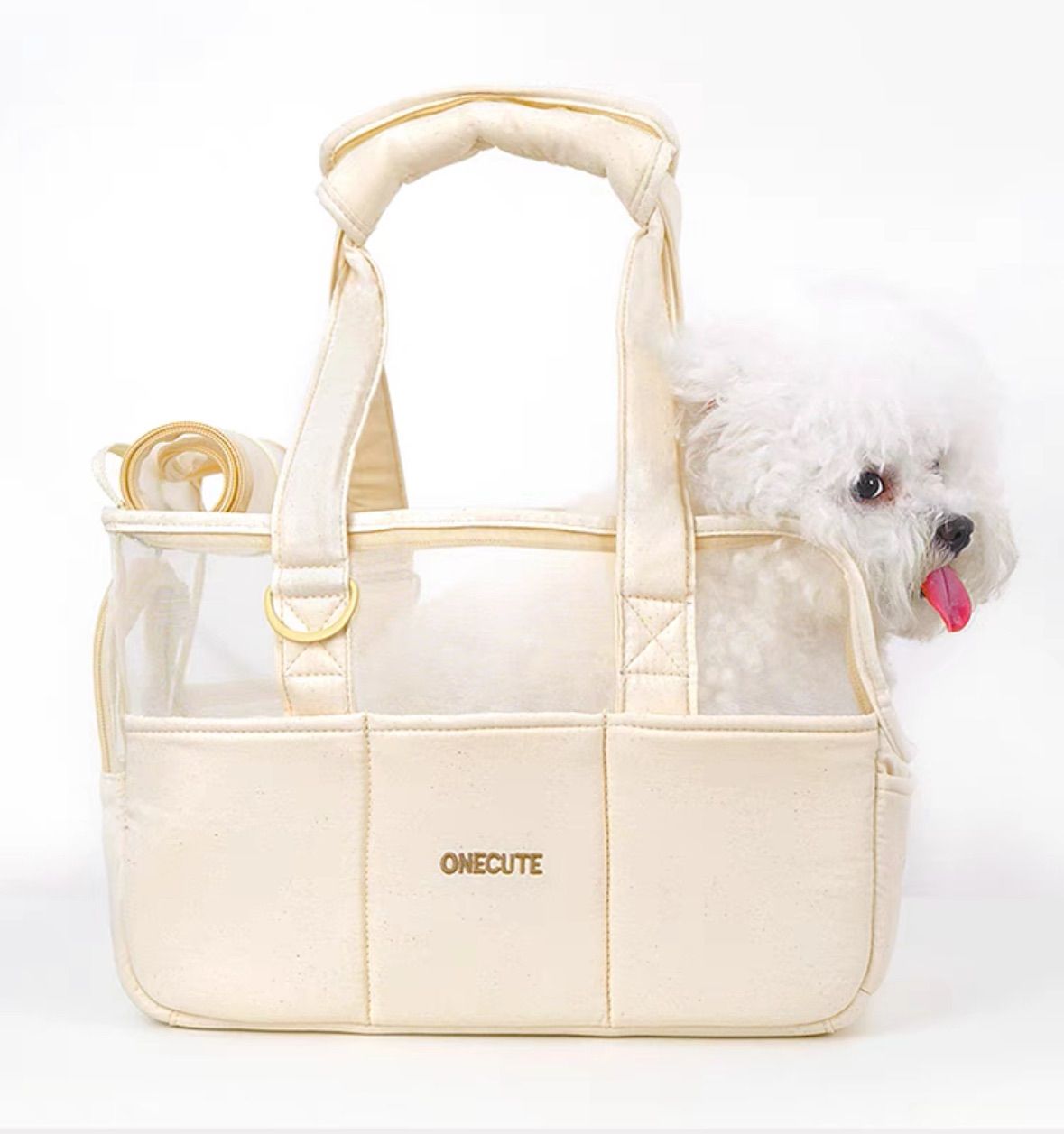 小犬用 ONECUTE ペット用 犬用 EVAマテリアル アウトドア 収納バッグ ハンドバッグ ショルダーバッグ Small size begie 1点