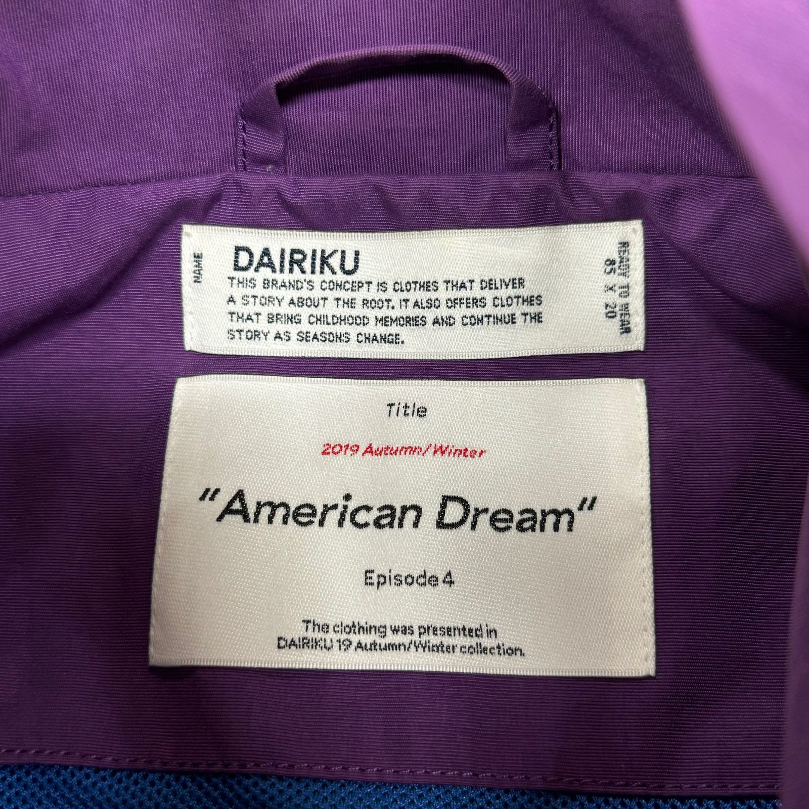 DAIRIKU ダイリク19AWマウンテンコートamerican dream