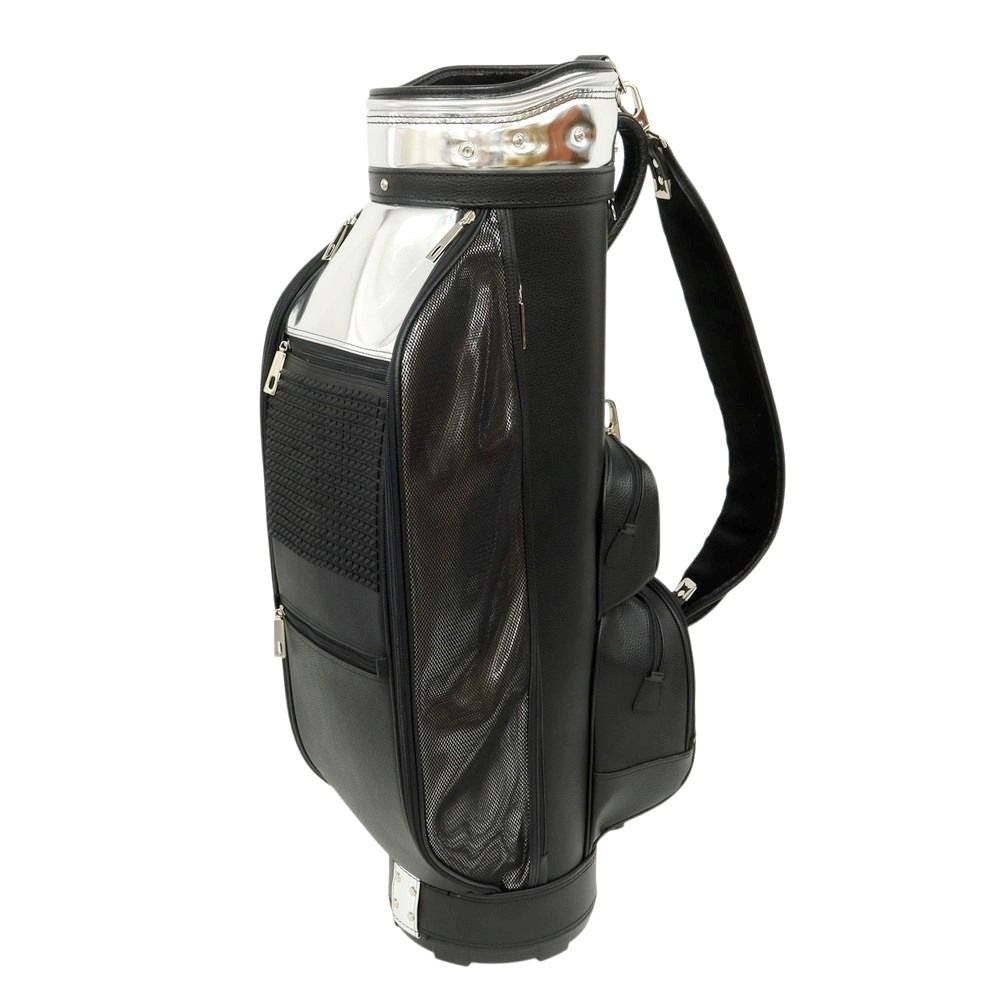 【中古】【未使用】ボンジャポネ BONJAPONE × KOYAMA GOLF BAG FACTORY Kurge レザー スタッズ ゴルフバッグ キャメルブラウンxシルバー【サイズ6.5型】【ユニセックス】 中古】【未使用】ボンジャポネ BONJAPONE × KOYAMA GOLF BAG