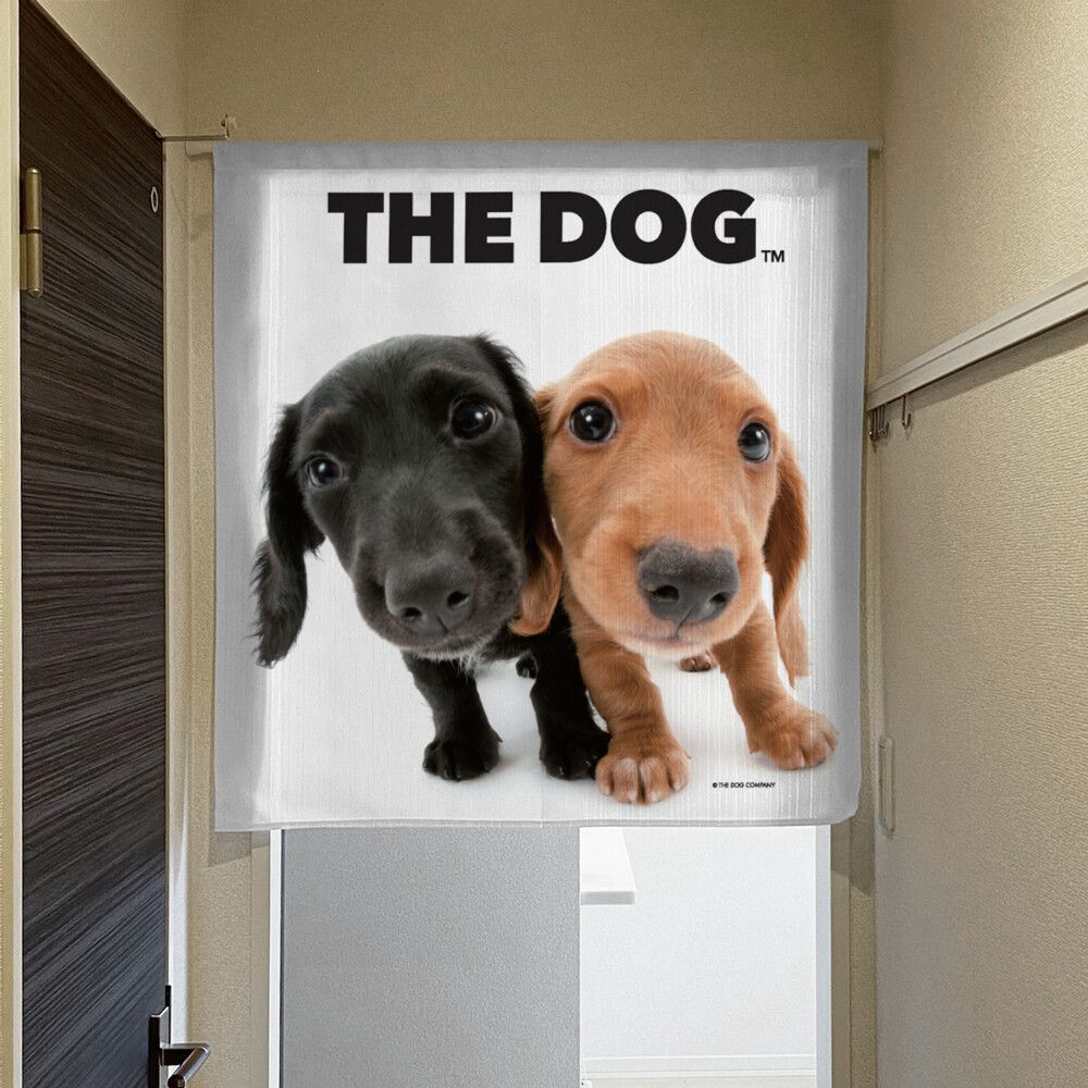 のれん 暖簾 THE DOG いぬ犬 ダックスフンド2匹 85×90 日本製