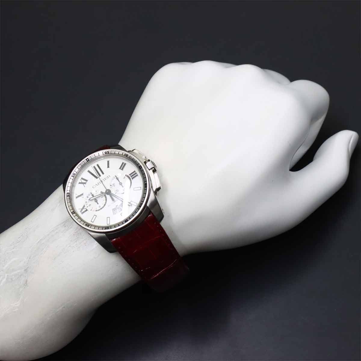 カルティエ Cartier カリブル ドゥ カルティエ クロノグラフ W7100046 メンズ 腕時計 デイト 自動巻き Calibre de Cartier 90298942