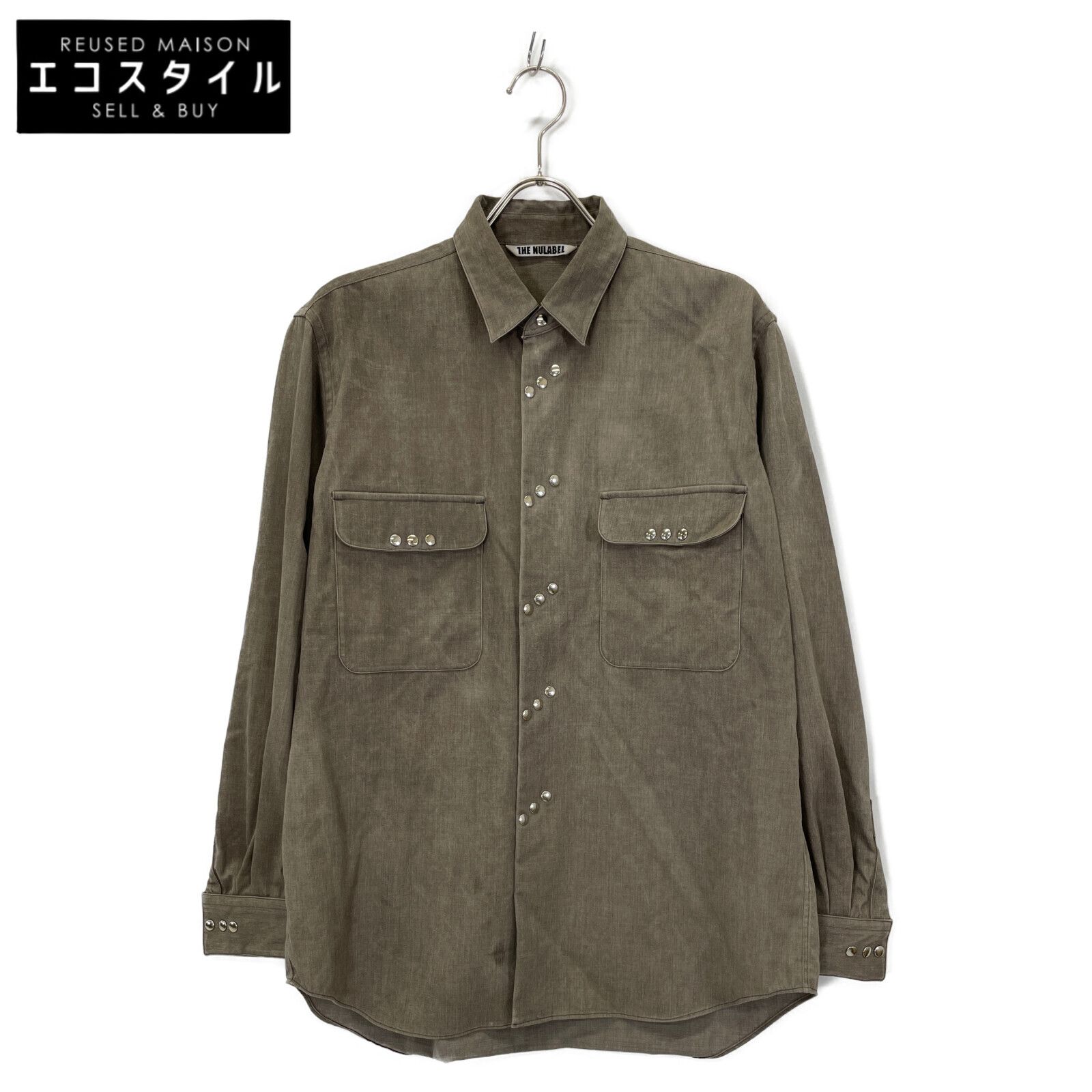 【定価59400円】NULABEL ナチュラルダイ ウールギャバジン シャツ 参考上代59400円 未使用品 NULABEL NATURAL DYED WOOL GABARDINE