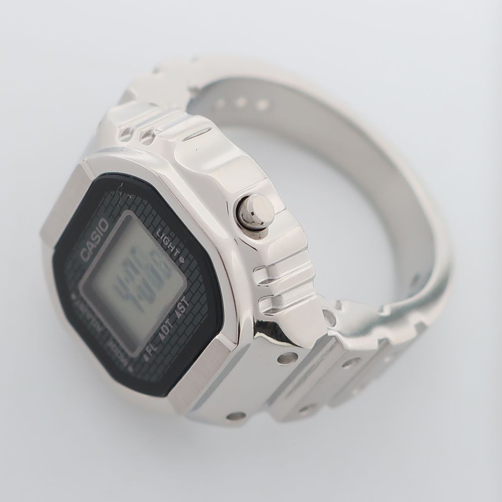 新品 CASIO CRW-001-1JR シルバー リングウォッチ カシオ 中古】未使用