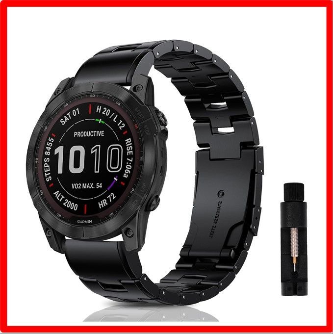 Gaemin QuickFit 22mm チタニウムバンド Garmin Fenix-交換用