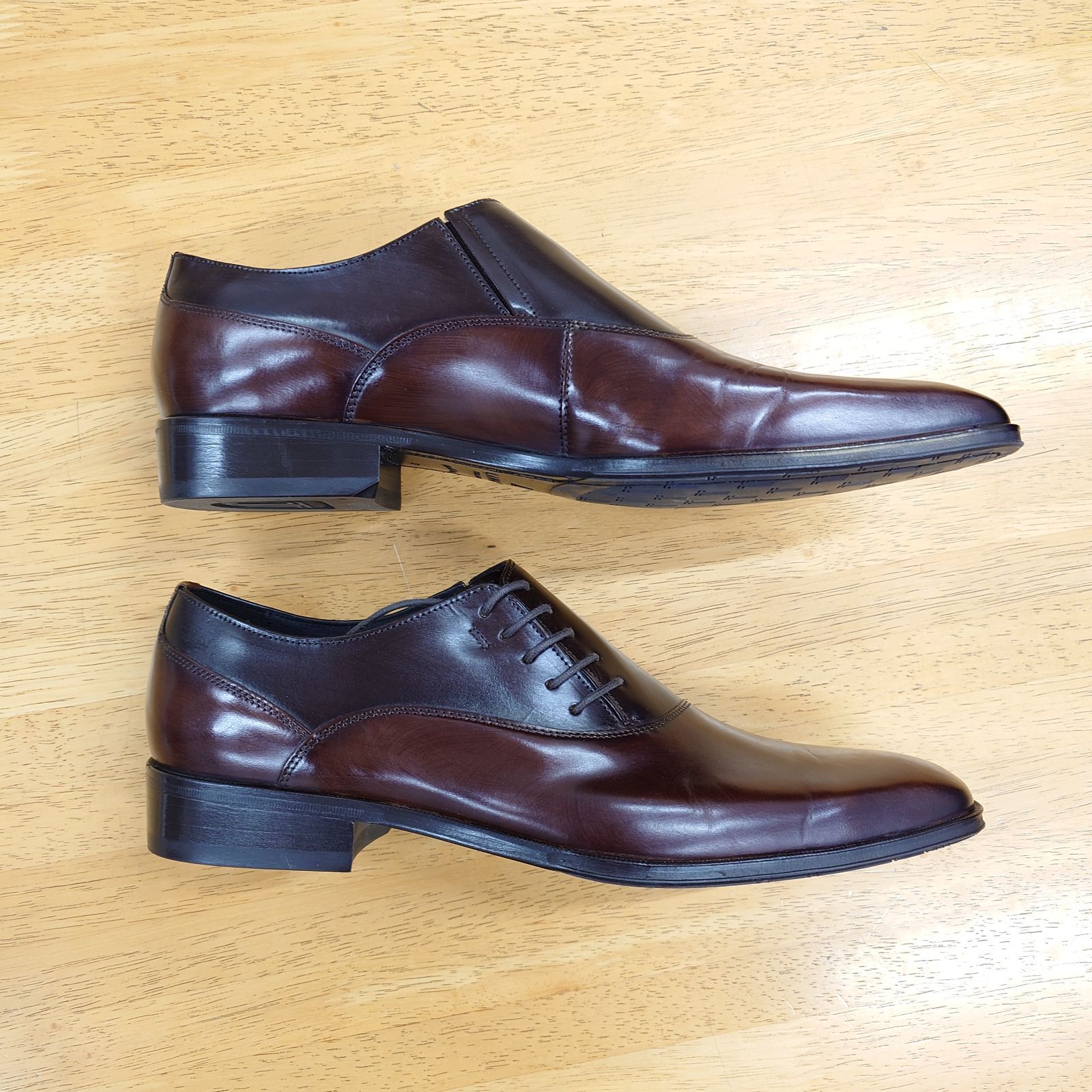 LANVIN ランバン ダークブラウン ビジネスシューズ 訳あり新品ランバン レザービジネスシューズ 86444 ブラウン