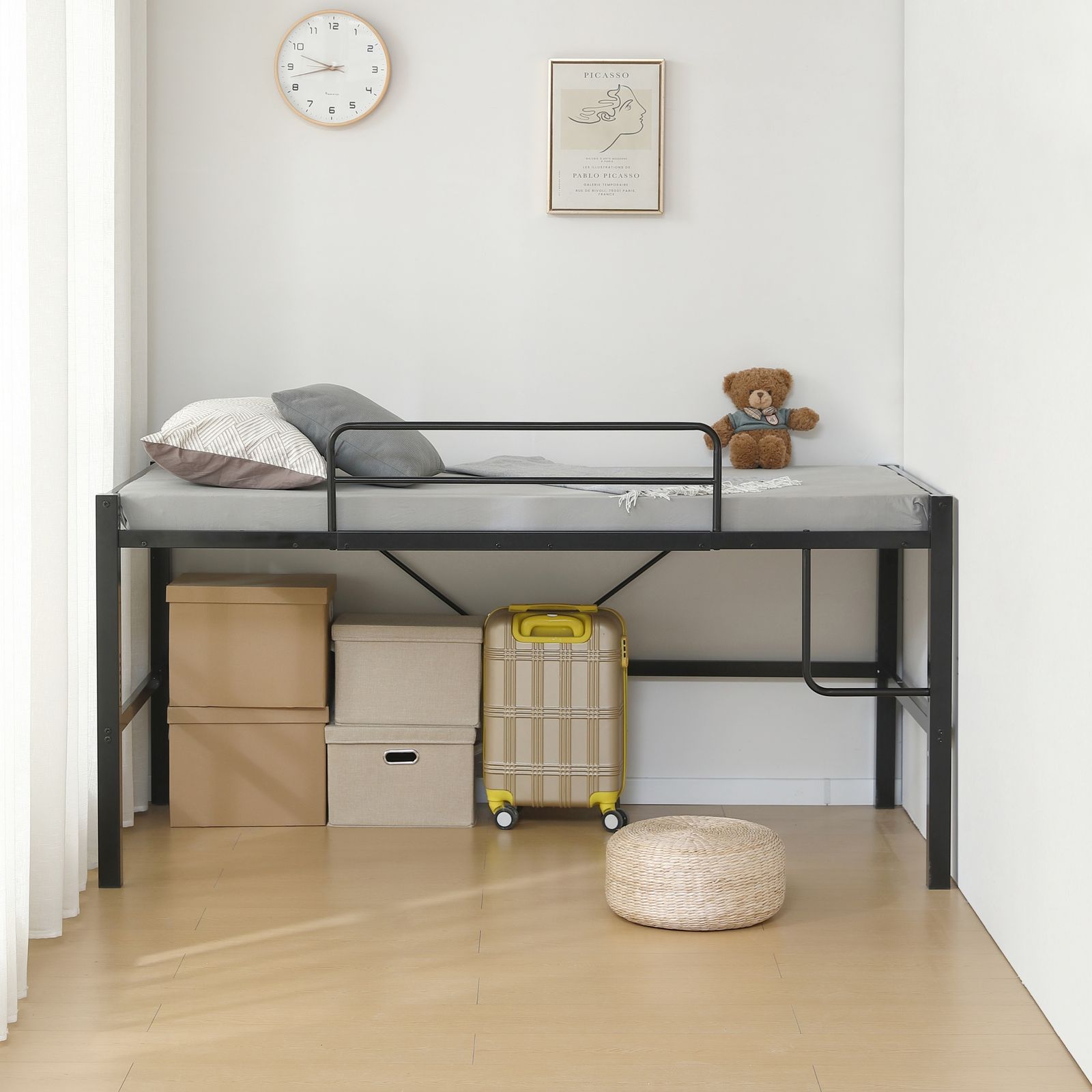 高さ90cm】ロフトベッド パイプベッド シングルベッド ロータイプ 省