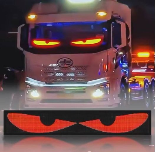 DIY ダイナミック アイ ライト LED サイン、車の窓用、プログラム可能な LED サイン ピクセルマトリックスLED　デビルアイLED　スクリーン　(37.4*9.2cm) 1個