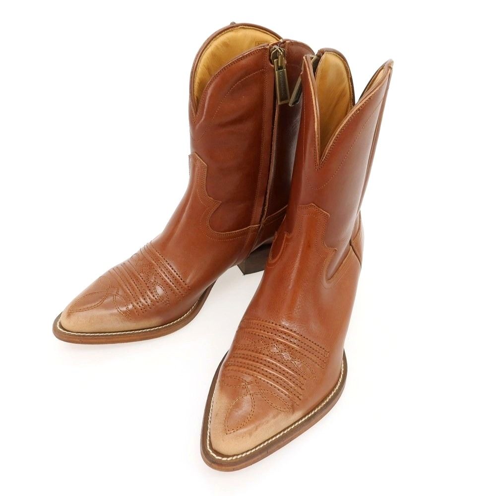 ディースクエアード DSQUARED2 レザー ウエスタンブーツ ブラウン サイズ42 メンズ