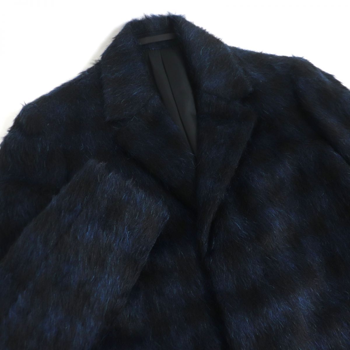 【Theory】セオリーアルパカモヘア混 チェック チェスターコートS 極美品□Theory/セオリー チェック柄 アルパカ・モヘア混 フライ