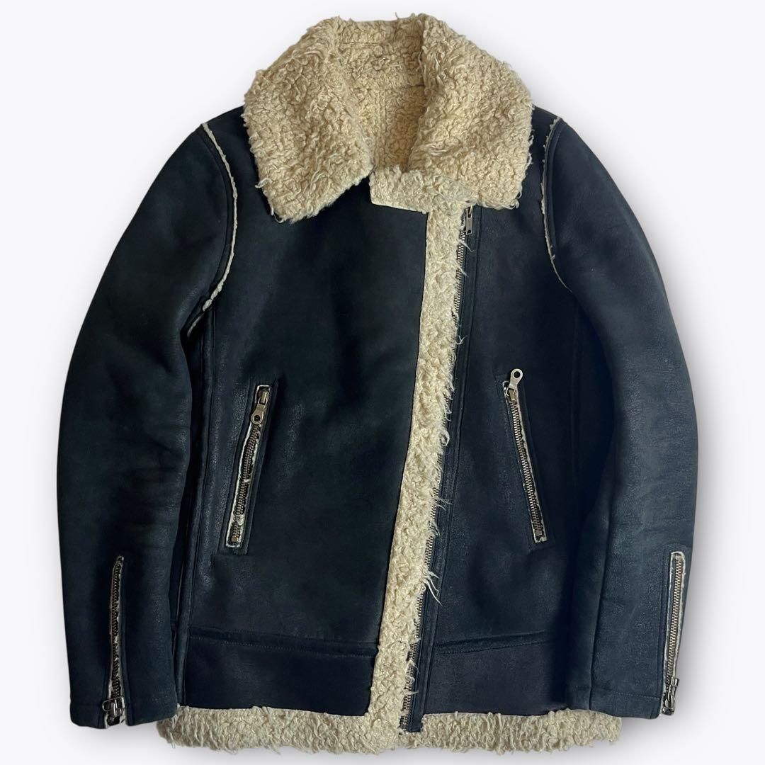 HYSTERIC GLAMOUR ゴートレザー ライダースジャケット ブラック