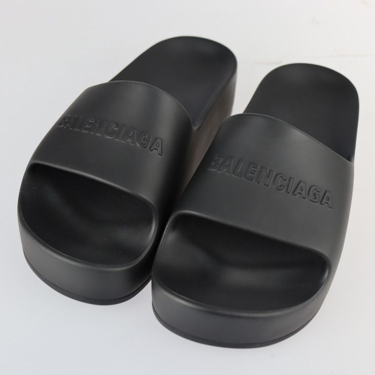 BALENCIAGA バレンシアガ サンダル 654315 ラバー ブラック 厚底