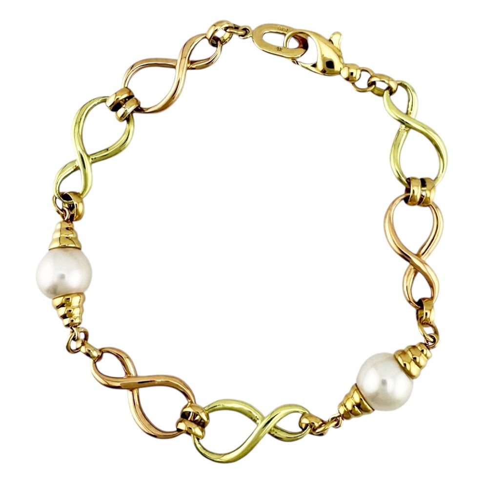 MIKIMOTO ミキモト K18 パール ブレスレット 2連 真珠 ゴールド（0415