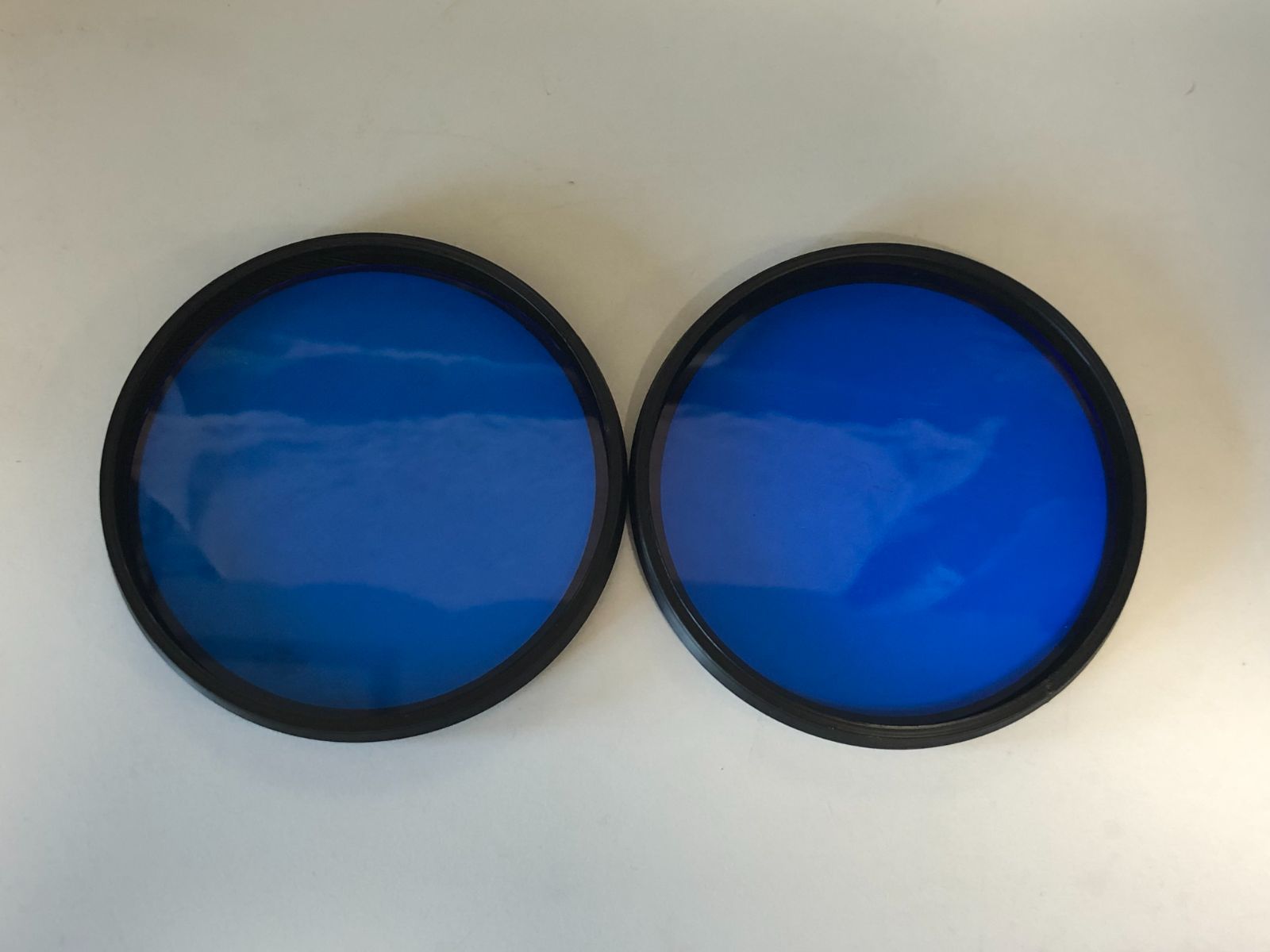イギリス軍S10ガスマスク用レンズ Blue 青 GasMask 外付けリング付