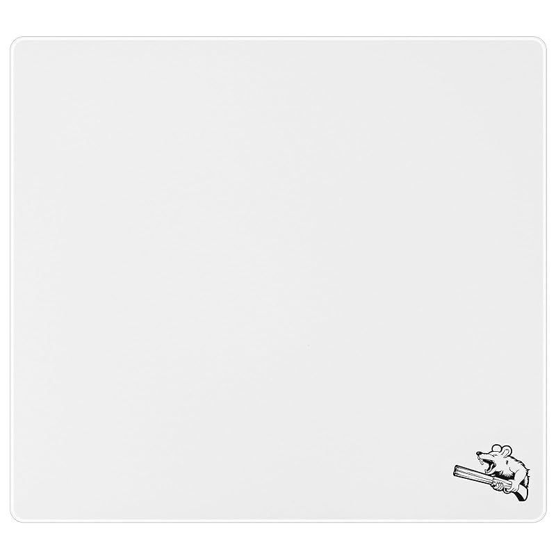 SIROOLAC グラスゲーミングマウスパッド 320mm×360mm FPSゲーム 特殊強化ガラス 耐久性に優れ 厚さ3mm 正確かつ迅速に対戦相手を狙い撃つことができます(320mm×360mm， 白) 0