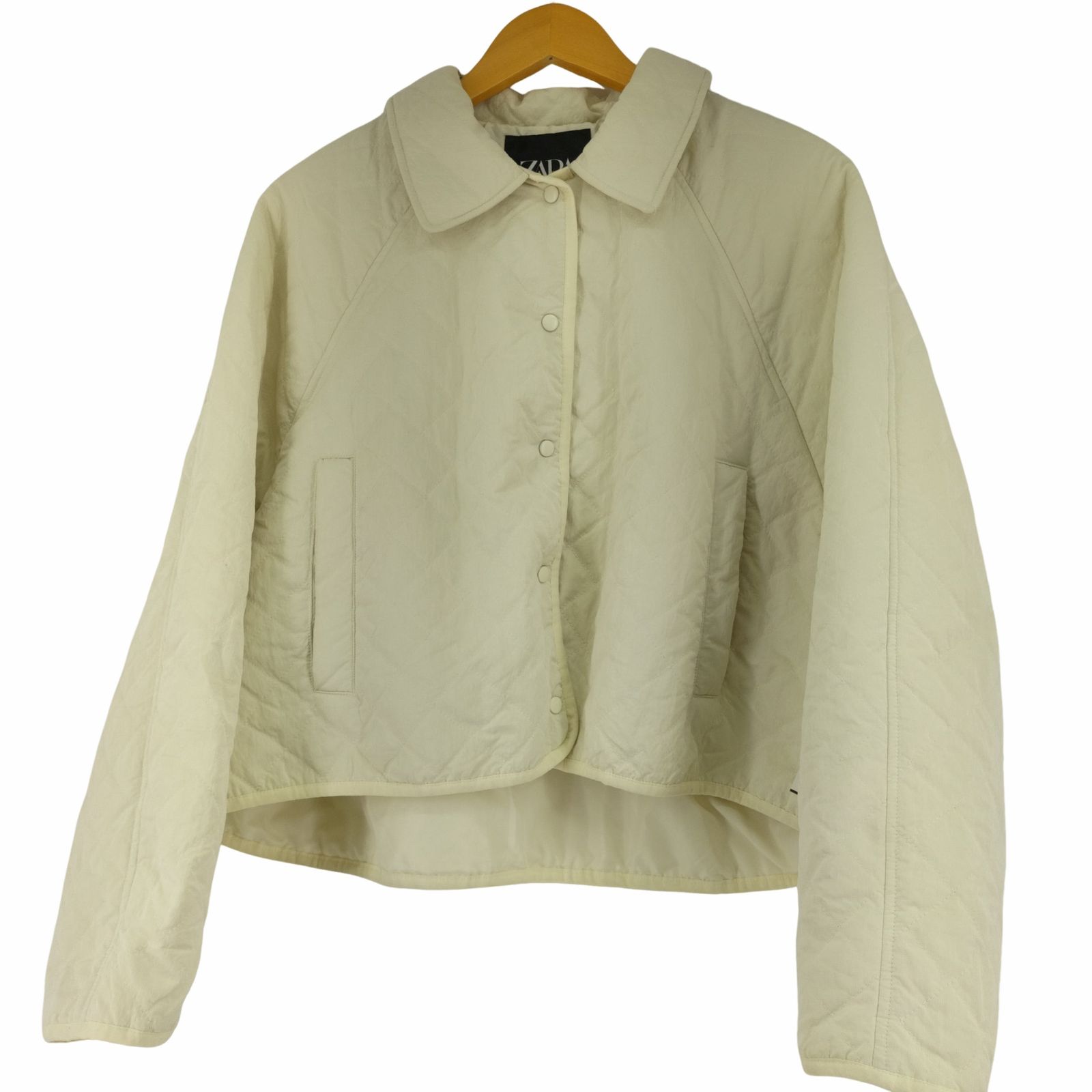 ザラ ZARA クロップド キルティング シャツジャケット レディース 