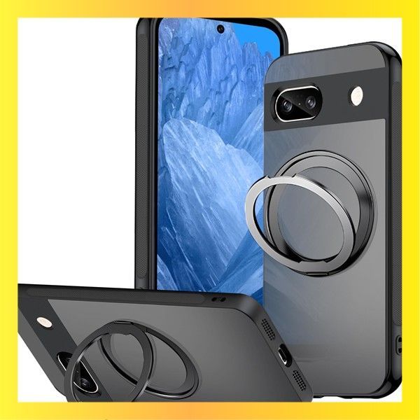 新着 ZXZone Google Pixel 8a 用 ケース リング付き 360回転スタンド Magsafe対応 スタンド機能 縦横両対応 ピクセル8a カバー 耐衝撃 MIL規格 滑り止め 防指紋 ストラップホール ワイヤレス充電 スマホ