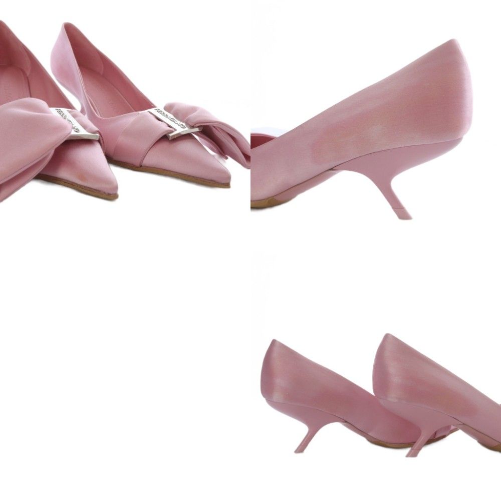 ポインテッドトゥ リボンモチーフ