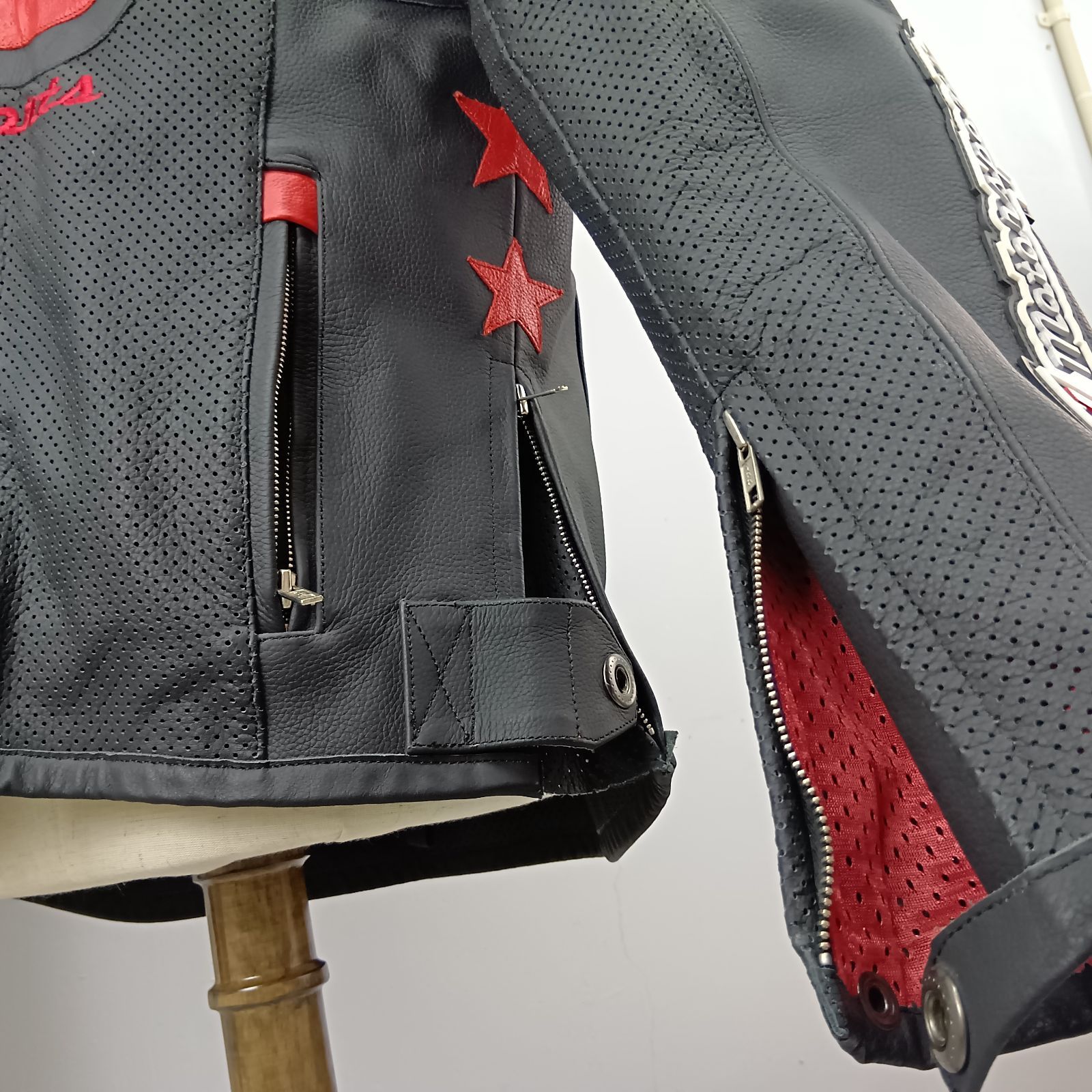 TEKNIC レザージャケット プロテクター有 ライナー脱着可 両面刺繍 TEKNIC レザージャケット 勝田貴元 TK motorsport レーシング