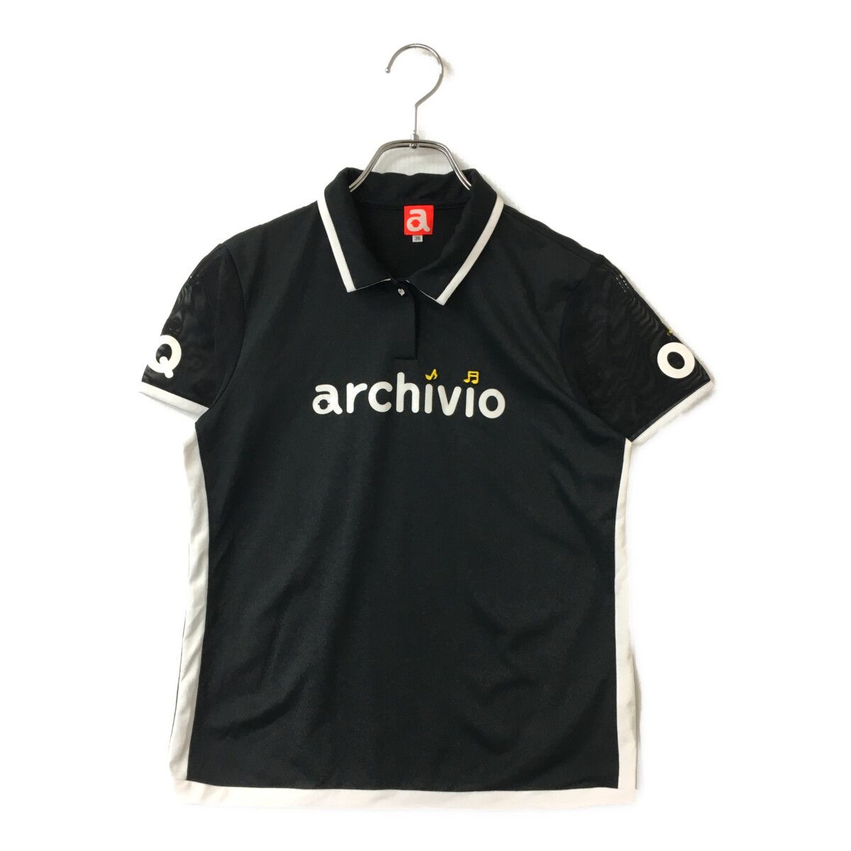 archivio - coco 中古 アルチビオ archivio レディース 半袖ポロシャツ 38(M) 黒 ブラック メッシュ地 中古 レディース アルチビオ archivio 半袖ポロシャツ 38(M) 黒