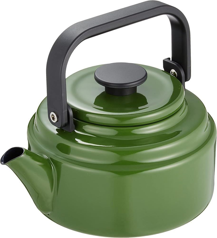 【匿名配送 新品】u003e04)グリーンu003c 野田琺瑯 ケトル ホーロー 2.0L IH対応 グリーン 日本製 アムケトル AMー20KG
