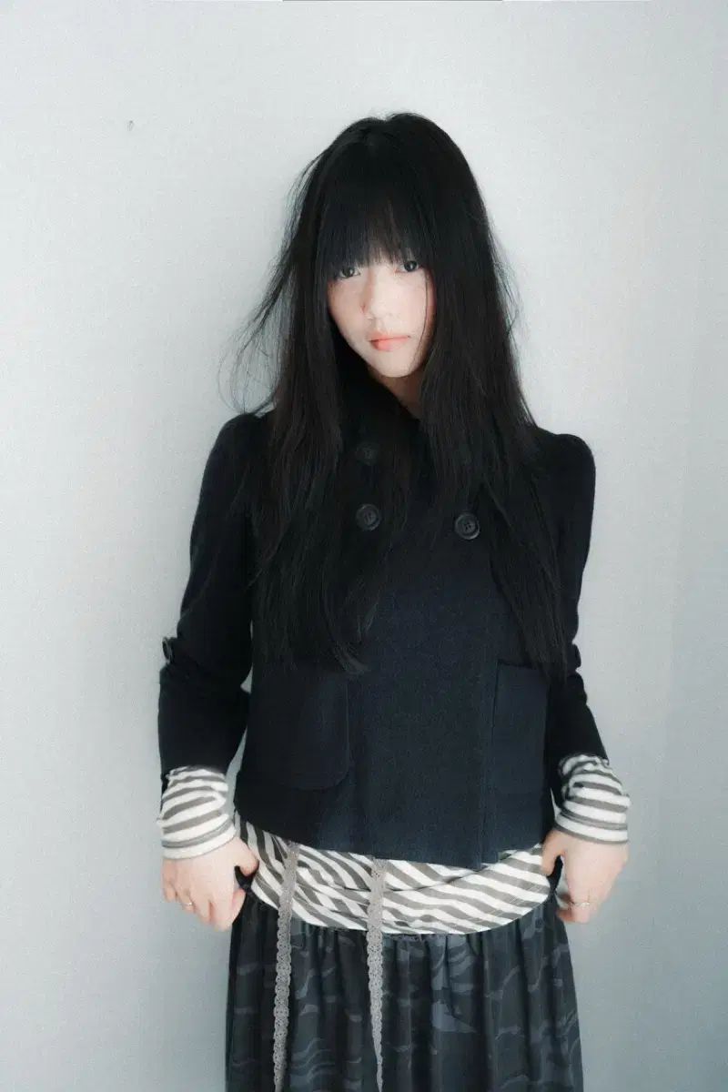 インアンドヤンイン下ウール ポポ カーディガン Popo cardigan jk black