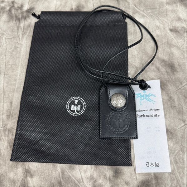 未使用】blackmeans/ブラックミーンズ お守りケース/黒革/945