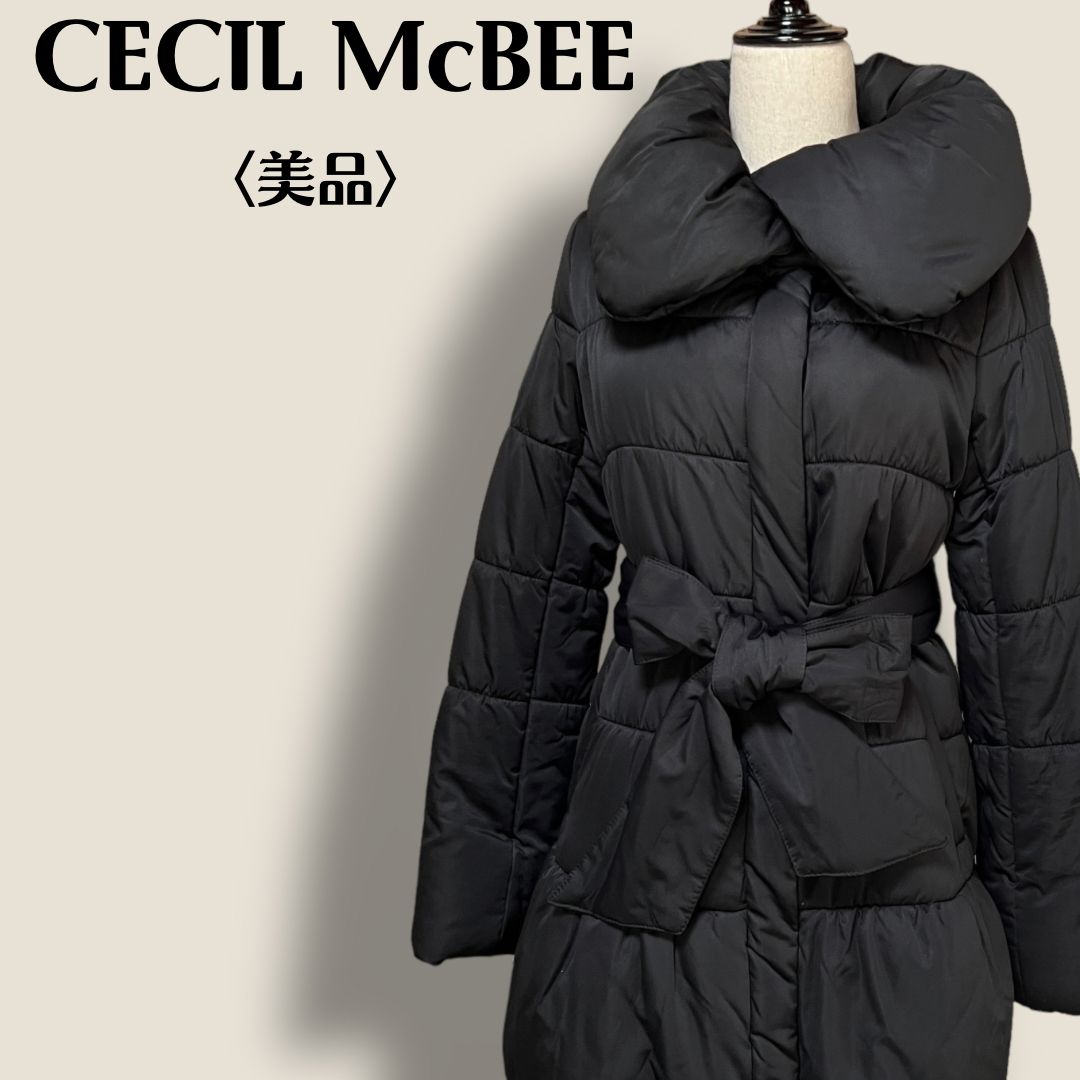 CECIL McBEE セシルマクビー 中綿 ビックカラー 共布ベルト付 コート