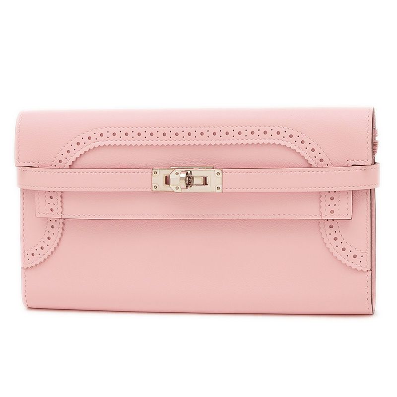 エルメス ケリーウォレット ギリース 長財布 スイフト ローズサクラ  