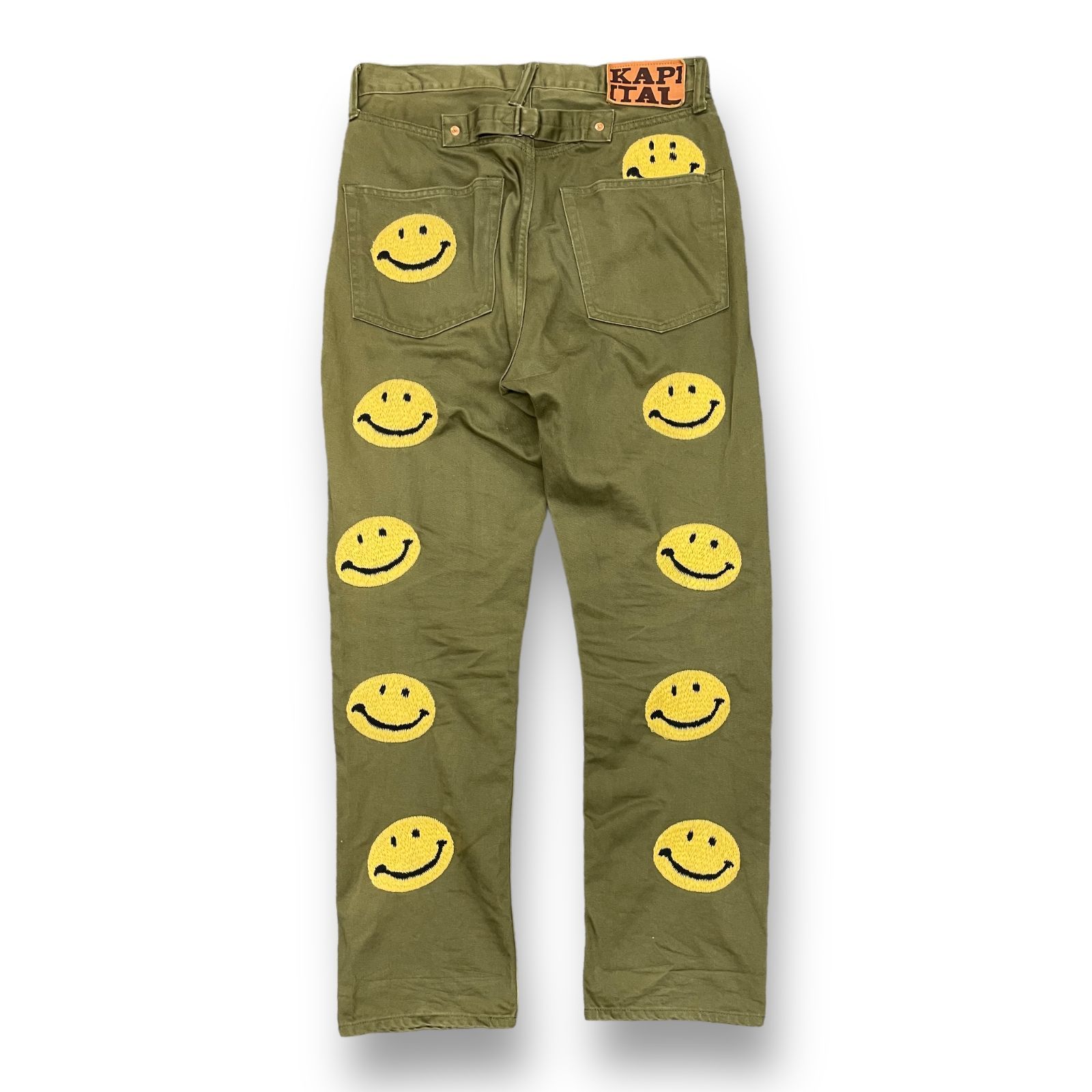 KAPITAL ヴィンテージ サテン5P HAPPYS スマイル 刺繍 パンツ