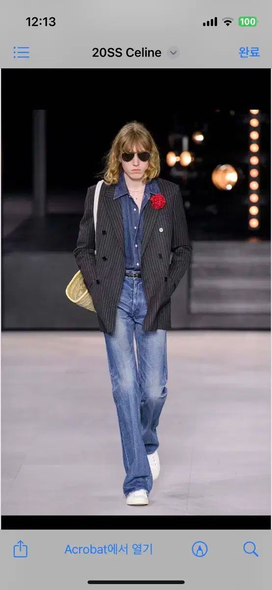 良質  20SS CELINE セリーヌ サイズ27 フレアパンツ ブラック デニム パンツ