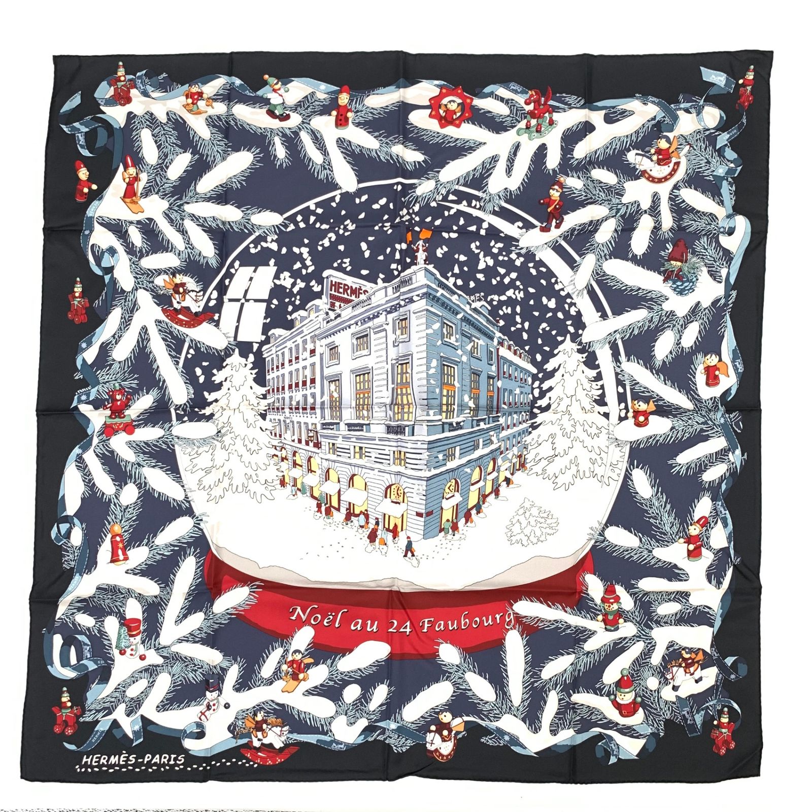 エルメス HERMES クリスマスモチーフ シルクスカーフ 楽天市場】レア 極美品 Hermes エルメス カレ90 Noel au 24 Faubourg