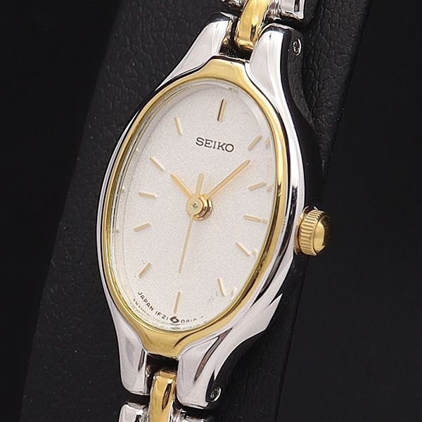 【稼働/良品】SEIKO クォーツ 1F21-5A00 シルバー レディース セイコー QZ 1F21-5A00 シルバー文字盤 レディース腕時計 NKG