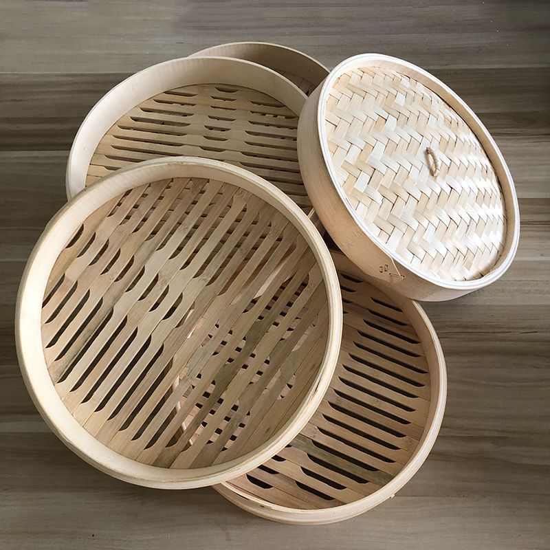 蒸籠 せいろ 家庭用 業務用 曲げわっぱ 蒸し器 中華蒸し器 竹製 料理器具 アウトドア キッチン用品 四段蓋付 本格30cm WWW_SKLAD-KIRPICHA_RU