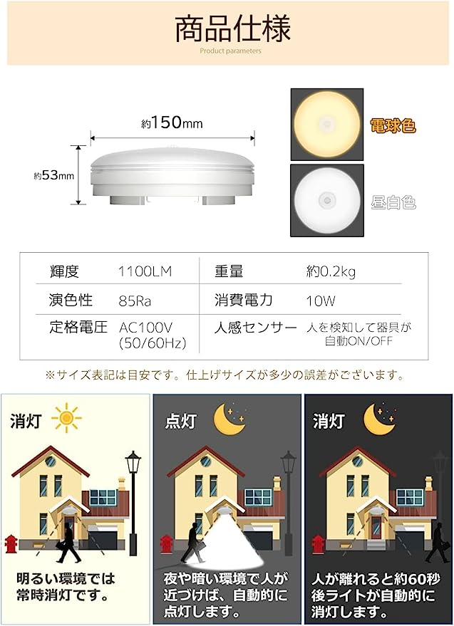 屋外用LEDライト12W120W相当形 アームセット 本体白色 アーム長965mm