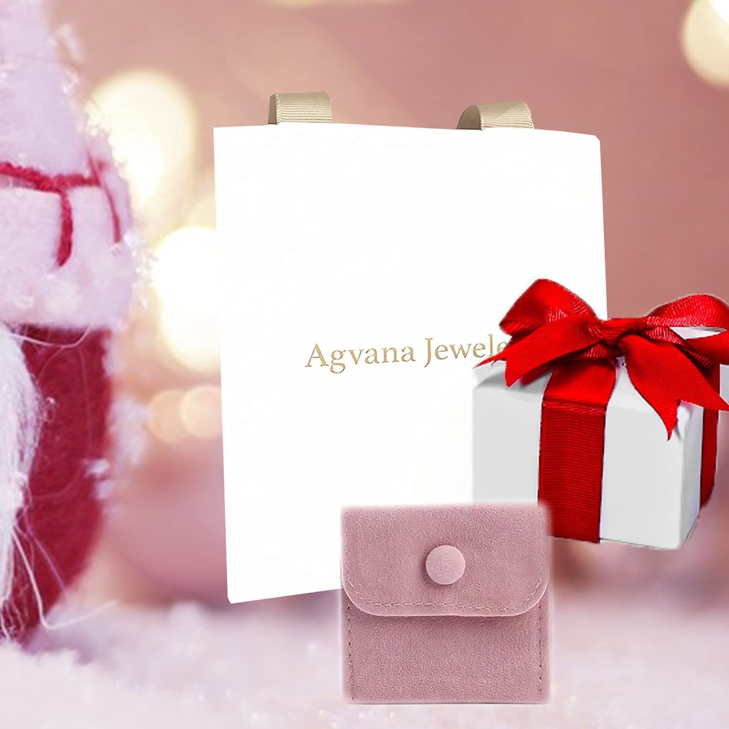 色: 10月-オパール】AGVANA 天然ダイヤモンド ネックレス レディース