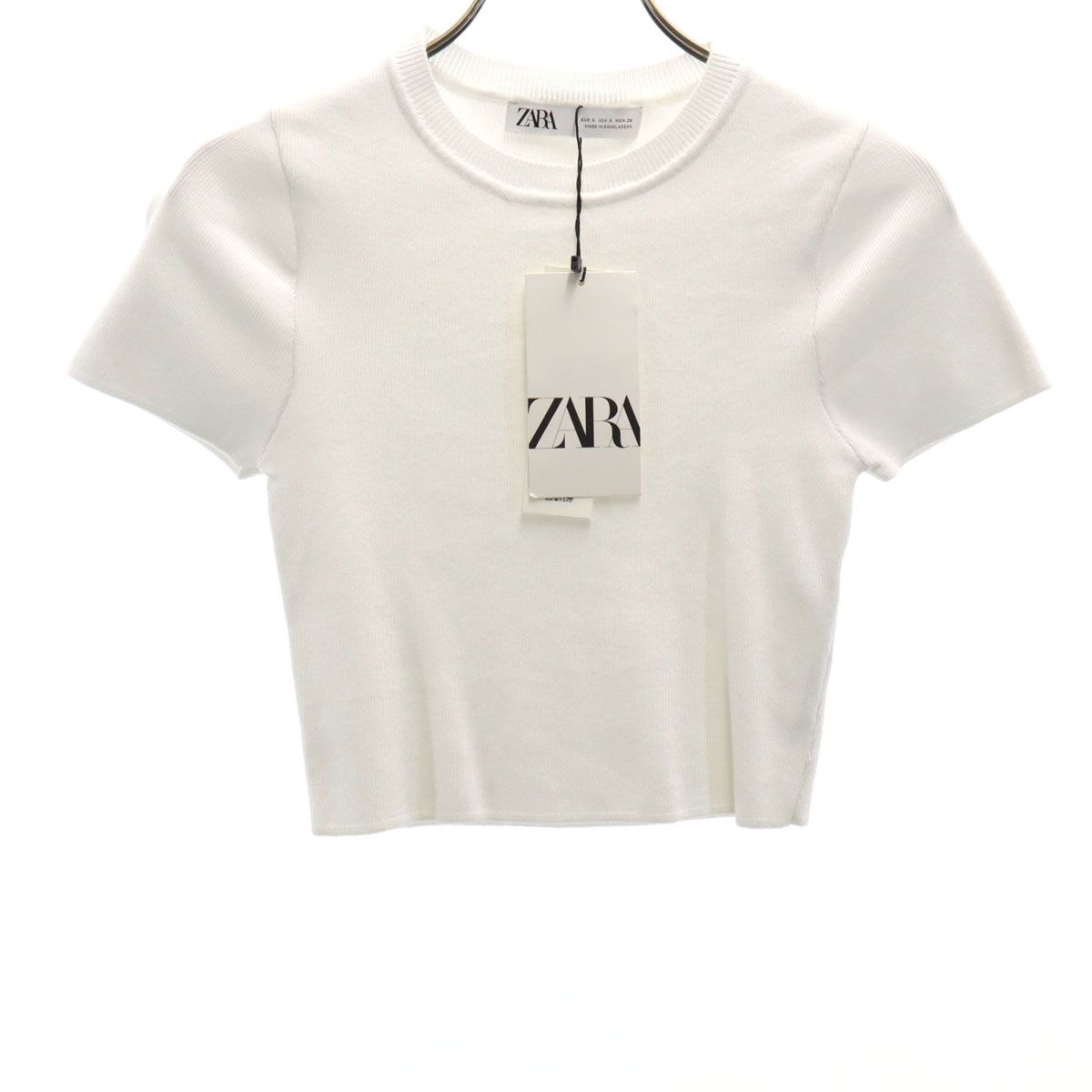 ZARA ザラ 未使用 半袖 カットソー S ホワイト レディース 古着 - メルカリ